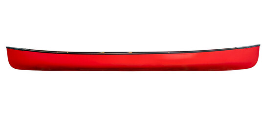 side view of the red tandem canoe isolated on white