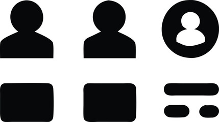 User profile icon set. Profile, people silhouette, person, avatar, sign up button vector collection