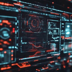 Fototapeta premium Futuristic Technology Interface with Data and Graphical Elements