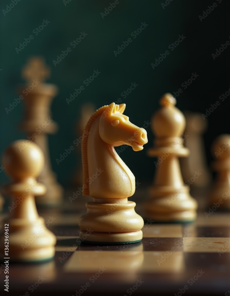 Aufkleber a chess board with a chess piece in the middle of it