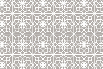 Geometric seamless pattern with clean lines and symmetric shapes in a soft gray palette. Perfect for interior decor, wallpapers, and elegant backgrounds.