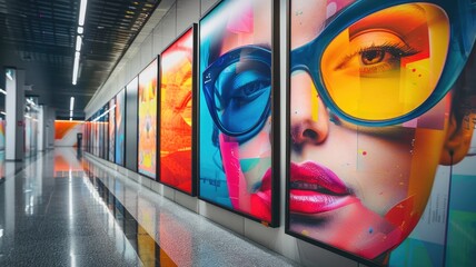 Picture of interior design inside modern style residence decorated with beautiful artwork express luxury owner lifestyle. Combination vivid color from art inside house create creativity scene. AIG53.