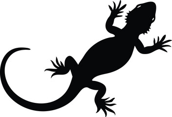 lizard black silhouette vector,lizard clip art