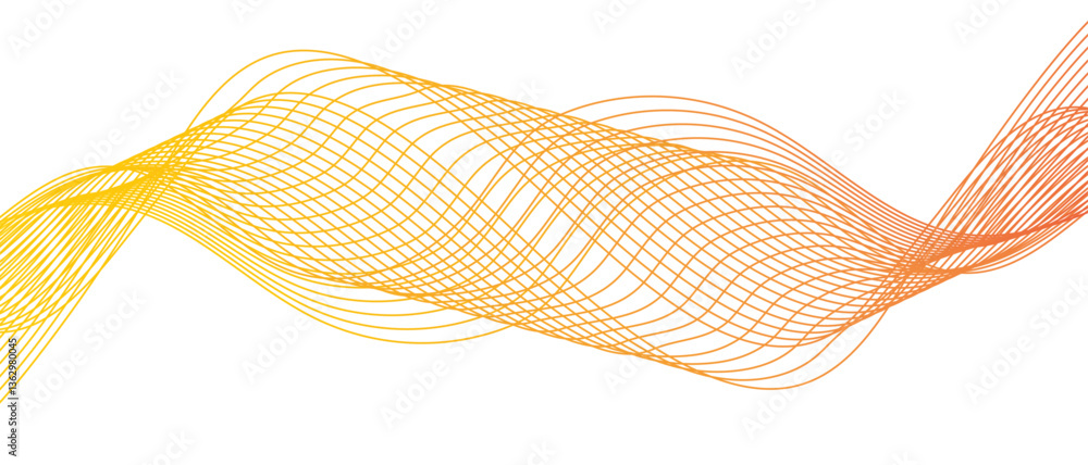 Leinwandbilder abstract yellow gold lines flowing across a white background. luxury hand drawn and golden texture w