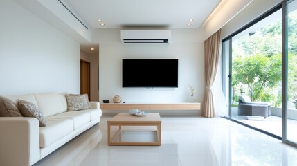 Fototapeta premium Bright living room modern interior home design