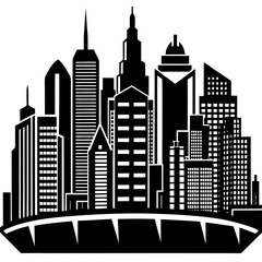 Fototapeta premium Skyline Silhouette Vector