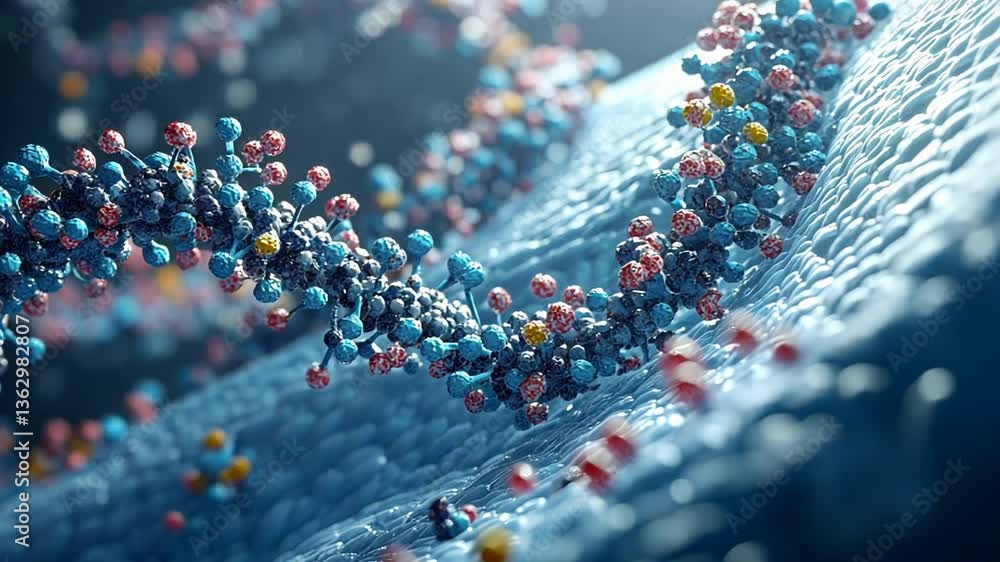 Poster dna molecules in a dynamic structure showcasing genetic information generative ai