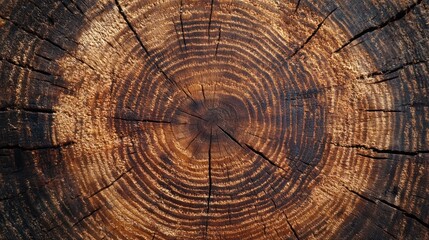 Naklejka premium An overhead image depicting the cross section of tree rings