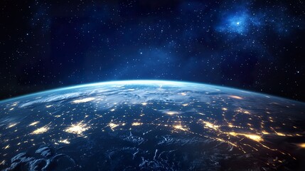 Fototapeta premium Earth at night from space, vast expanse