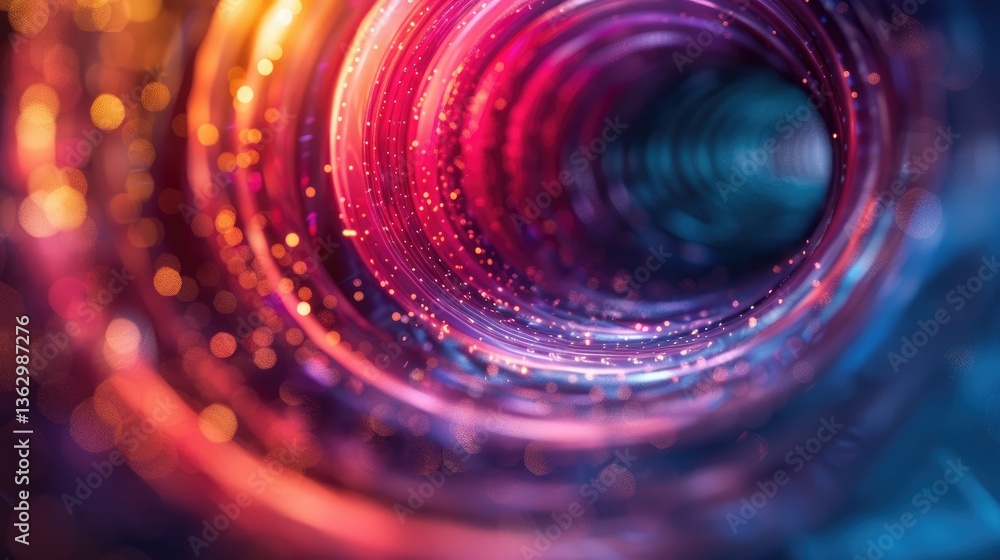 Poster this mesmerizing image features a vibrant vortex filled with colorful waves and sparkling stars, cre