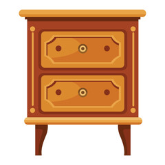 Vintage Nightstand with Drawer on White