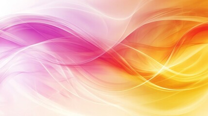 Abstract flowing curves blend pink and orange hues seamlessly