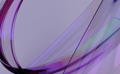 Abstract purple and teal ribbons on a pastel background