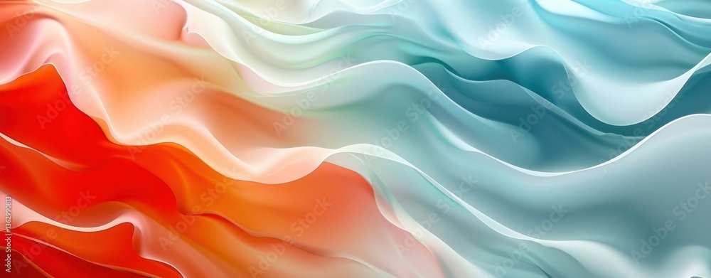 Poster red soft blue green gradients abstract background swirl curve wave fabric dynamic for presentation s