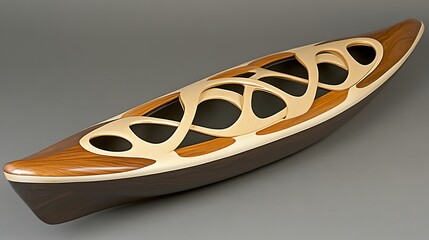 An Elegant Handcrafted Wooden Kayak Design for Water Recreation