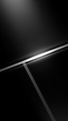 Black white abstract background. Geometric shape. Lines, triangles. 3d effect. Light, glow, shadow. Gradient. Dark grey, silver. Modern, futuristic.