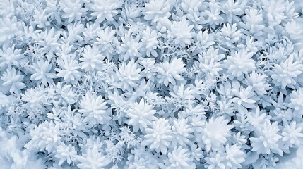 Icy Blue Floral 3D Render: Winter Garden Texture AI Generated