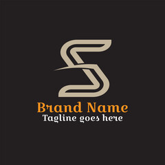 Abstract golden symbol logo design for a business company with vector illustration