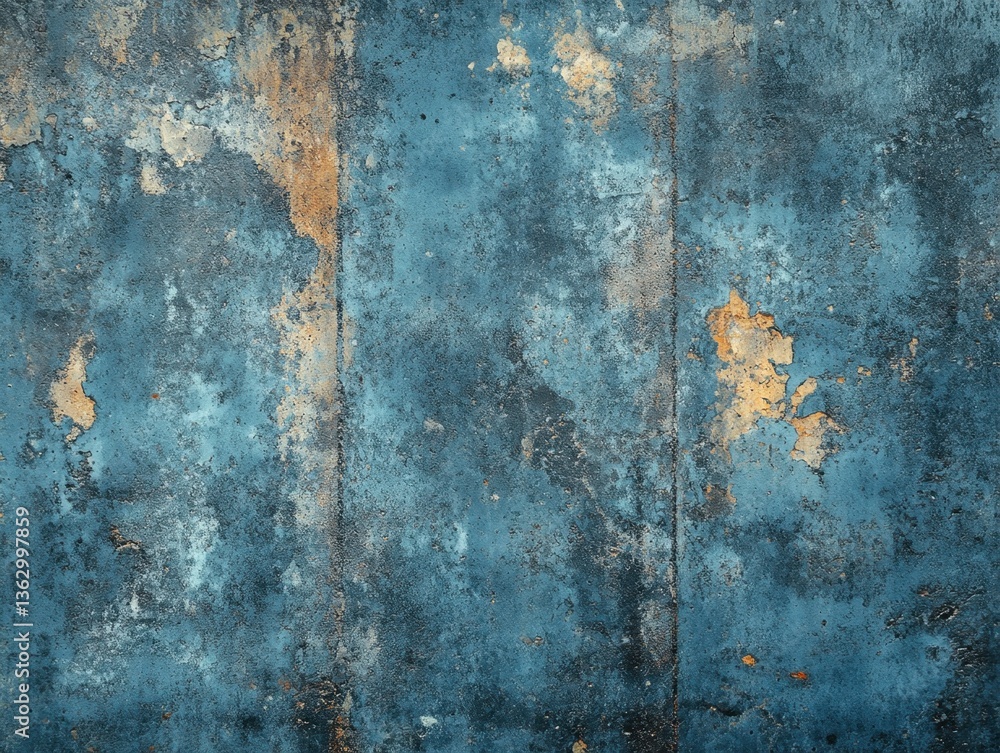 Poster distressed blue wall texture with rust accents a captivating backdrop for creative projects and desi