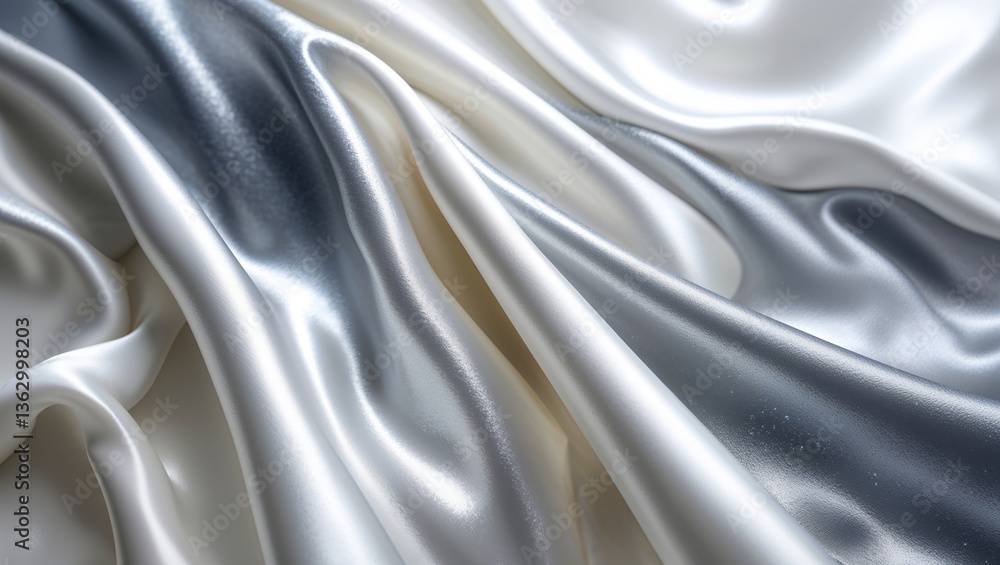 Poster elegant draped silk fabric displaying shimmering textures with soft folds in a minimalist aesthetic 