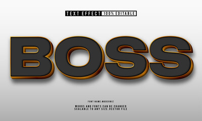 Luxury 3D black gold text effect with bold boss style.