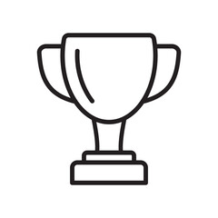 Trophy line icon. Trophy cup symbol, victory cup line icon.