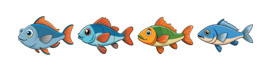 Set of Stunning Dhufish Colorful Artwork