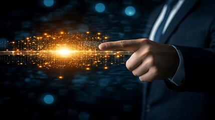 Digital transformation action business environment graphic content futuristic viewpoint innovation concept