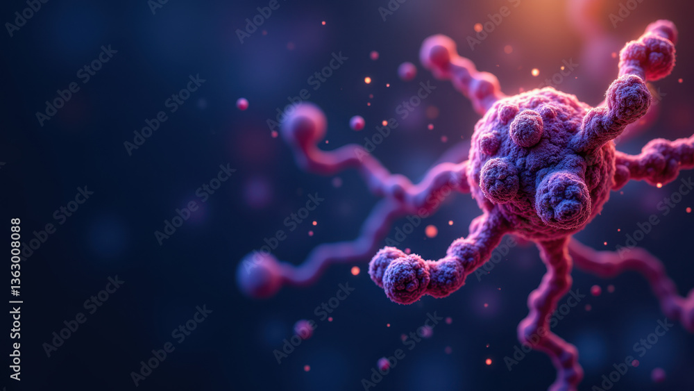 Poster magnesium glycinate molecule floating against a cosmic background with nebula-like effects.