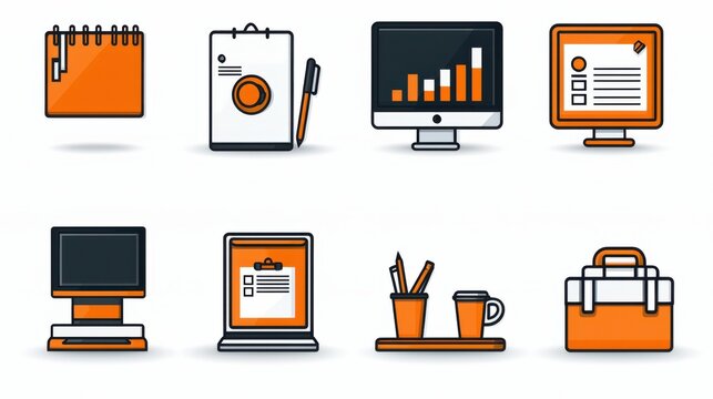 Workspace organization tips for business professionals office setup infographic modern environment top-down view productivity concept