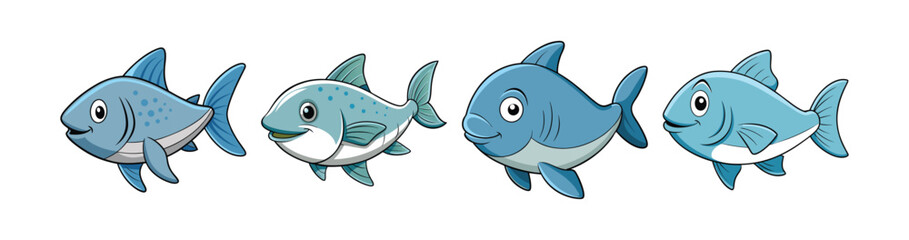 Obraz premium Set of Colorful Sunfish Illustration with Detailed Features