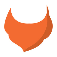 Orange beard and mustache cartoon design. Vector