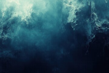 Obraz premium Ethereal ocean depths with swirling white clouds in a mesmerizing blend of blue hues and gradient light creating a serene and abstract underwater scene