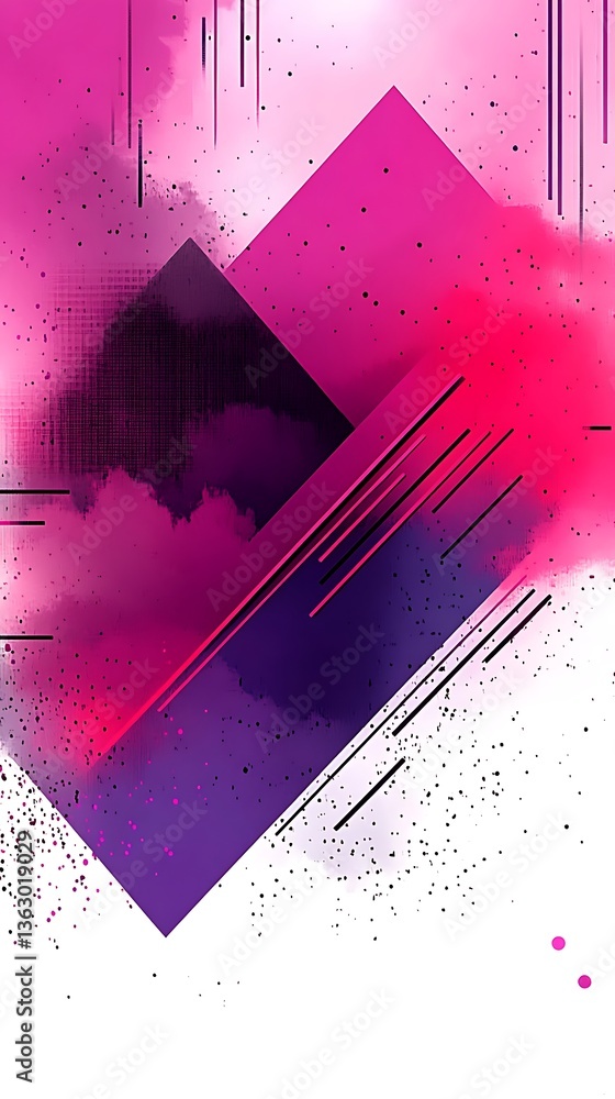 Aufkleber geometric abstraction with vibrant color gradients and textured effects