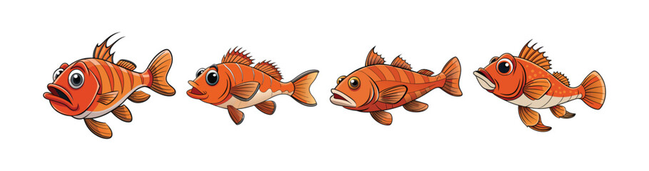 Set of  Dynamic Wiggler Rockfish Realistic Display