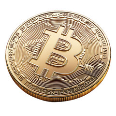 Digital Gold, A detailed close-up of a Bitcoin, radiating the promise of decentralized finance. capturing the essence of future currency