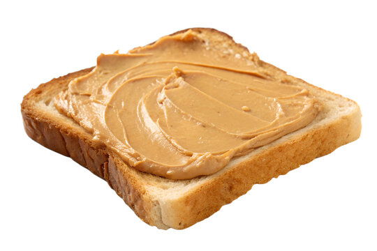 sliced bread with peanut butter isolated on transparent background