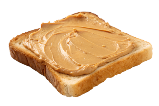 sliced bread with peanut butter isolated on transparent background