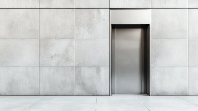 Steel elevator lift safety features in vertical architecture modern urban environment