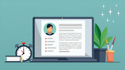 Flat Human resources manager reviews CVs to select personnel employment headhunting candidate selective new career recruitment sites concept as A human resources manager reviews CVs to select personne