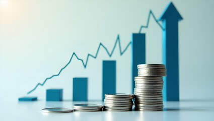 Stack of Silver Coins and Financial Chart: A Path to Passive Income