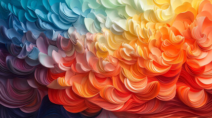 A vibrant and dynamic paper art creation, bursting with a spectrum of colors. This striking artwork features layers of vividly colored paper, intricately folded, cut, and arranged to form a lively