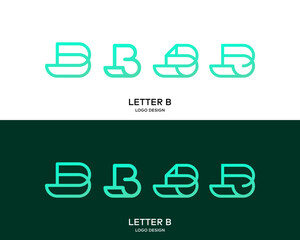 Letter B monogram thin lines geometric technology company logo design.

