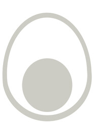 半分に切った記号的な卵のアイコン