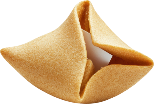 A Crispy Golden Fortune Cookie Ready to be Opened Revealing a Secret Message Inside