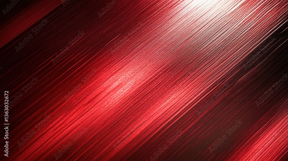 Poster diagonal crimson lines on dark surface create a modern abstract background with a metallic sheen and