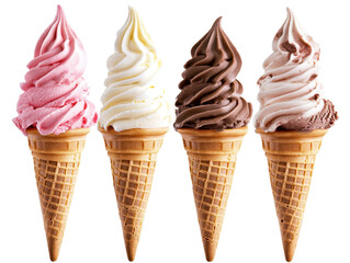 Isolated Colorful Cone Ice Cream
