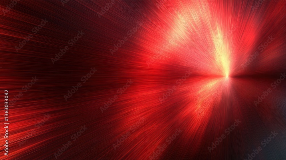 Poster radiant crimson explosion of energy emanating from a central point creating an abstract and dynamic 