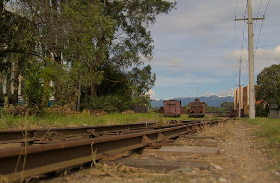 railroad tracks in the countryside