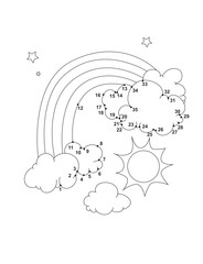Cloud Rainbow – Whimsical Coloring Page